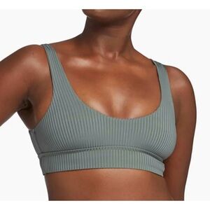 NEW VITAMIN A Sienna EcoRib Bralette Bikini Top in Sea Green